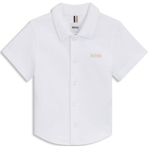 Regular-fit kinderoverhemd van katoen met logostiksel