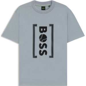 Relaxed-fit T-shirt met op tennis geïnspireerd mesh-logo