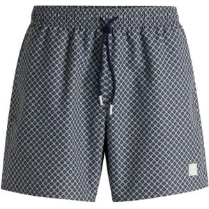 Zwemshort met print en logopatch