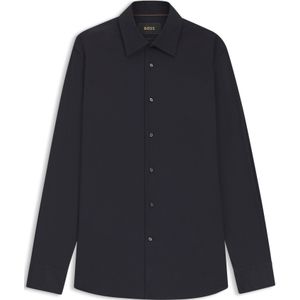 Slim-fit popeline overhemd van een elastische katoenmix