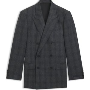 BECKHAM x BOSS slim-fit colbert van geruite wol