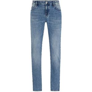 Slim-fit jeans van blauw denim met een kasjmierachtige feel