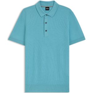 Regular-fit gebreide polo met katoen