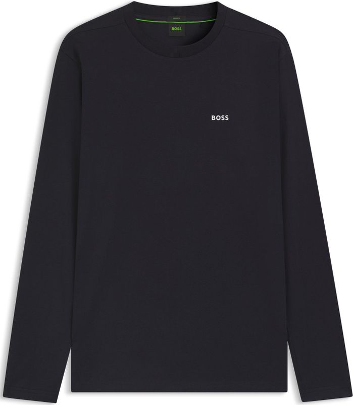 BOSS - T-shirt - Stretchkatoen - Met Contrastlogo