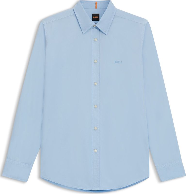 Boss Orange - Overhemd - Open Blue - Katoen - Met Borduurwerk