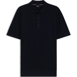 Regular-fit gebreide polo met katoen