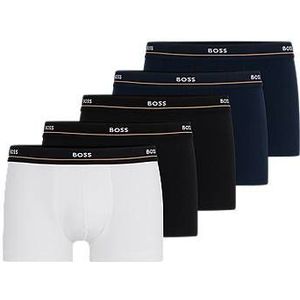 Set van vijf korte boxers met logotailleband van stretchkatoen