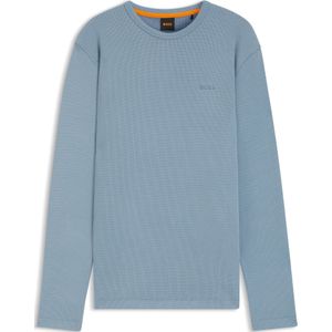 T-shirt van katoenmix met wafelstructuur