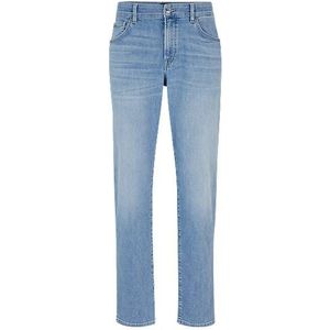 Regular-fit jeans van blauw denim met een kasjmierachtige feel