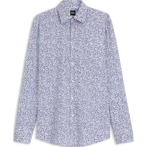 BOSS - Slim Fit - Overhemd - Katoenmix - All-over Motief, Kentkraag, Lange Mouwen