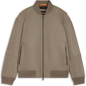 Regular-fit colbert van structuurleer