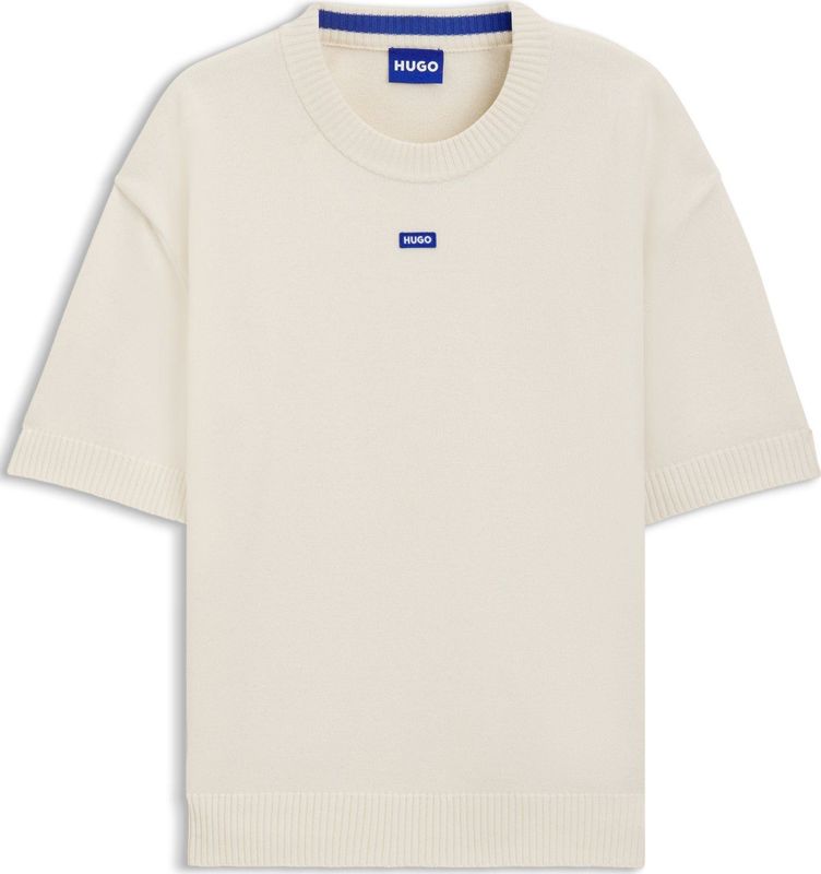HUGO - Gebreide Trui - Korte Mouwen - Zacht - 50% Katoen - 50% Polyacryl