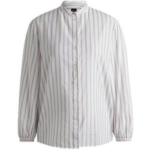 Regular-fit blouse van gestreepte katoenen popeline