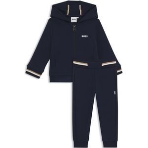 Trainingspak van katoenmix voor kinderen met contrasterende merkopdrukken