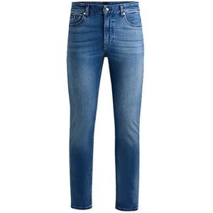 Slim-fit jeans in blue cashmere-touch denim