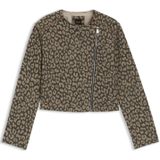 BOSS - Bikerstijl Jas - Luipaarddessin - Katoenmix - Duurzame Grondstoffen
