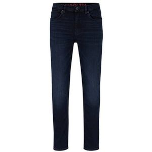 Extra slim-fit jeans van blauw-zwart stretchdenim