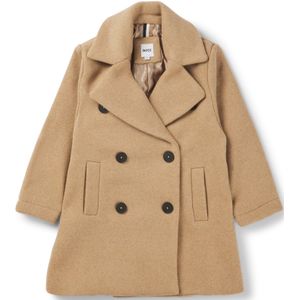 Double-breasted kindermantel met bedrukte voering