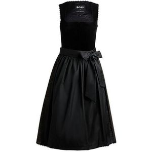 Zwarte dirndl-jurk met fluwelen bustier van BOSS x Kinga Mathe