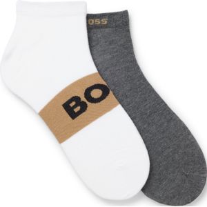 Set van twee paar enkelsokken van stretchmateriaal