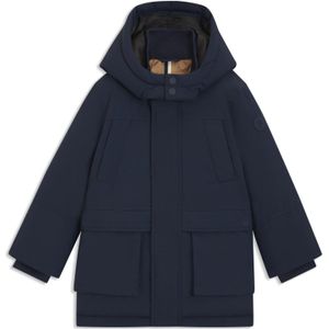 Kinderparka van ripstopmateriaal met logoprint