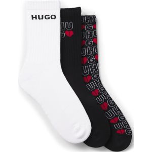 Set van drie paar korte sokken met logo’s