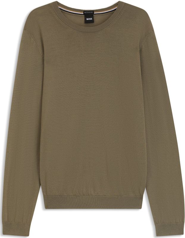 Boss - Leno 10241501 - Trui - Merinowol - Ronde Hals - Slanke Pasvorm