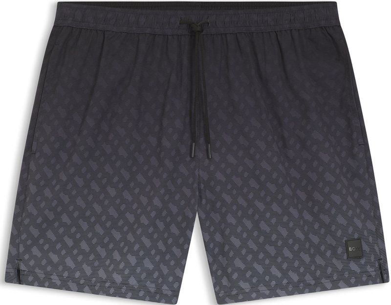 Zwemshorts met logopatch en monogramprint in kleurverloop