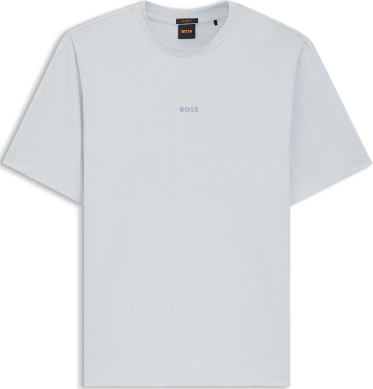 T-shirt van stretchkatoen met contrastlogo