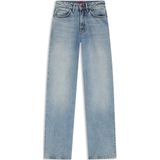 Jeans met wijde pijpen in blauw katoenen denim