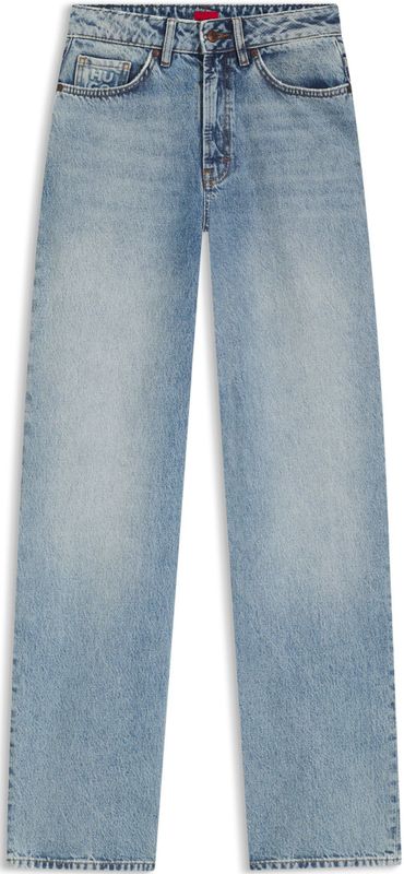 Jeans met wijde pijpen in blauw katoenen denim