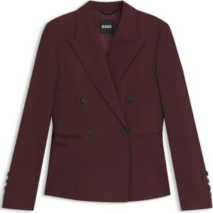 Slim-fit blazer van scheerwollen twill