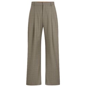 Relaxed-fit broek van geruite scheerwolserge