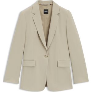 Regular-fit blazer van kreukbestendige crêpe