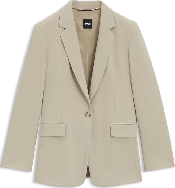 Regular-fit blazer van kreukbestendige crêpe