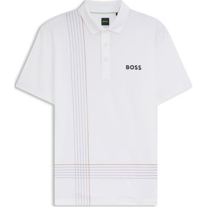 BOSS - Check TOC Polo - Ruit - Wit - Korte Mouwen - Polyester