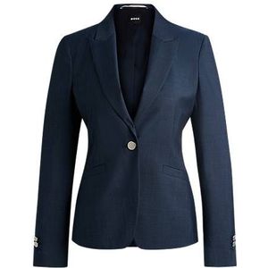 Slim-fit twill blazer van scheerwol met denimeffect