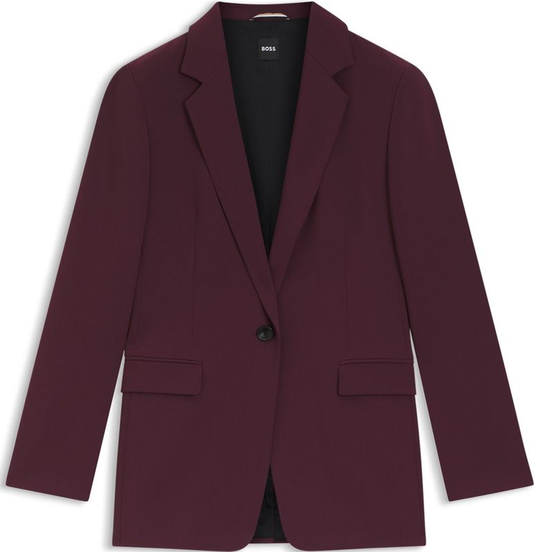 BOSS - Regular-fit Blazer - Kreukbestendige Crêpe