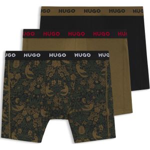HUGO - Boxershorts - Set van Drie - Effen en Bedrukt - Stretchkatoen