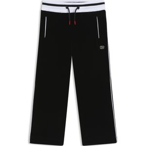 Trainingsbroek voor kinderen van stretchfluweel met gestreept ribmateriaal