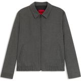 Hugo - Hellys 241F1X - Leren Jas - Grijs - Slim Fit