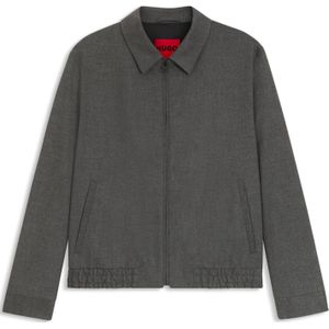 Hugo - Hellys 241F1X - Leren Jas - Grijs - Slim Fit