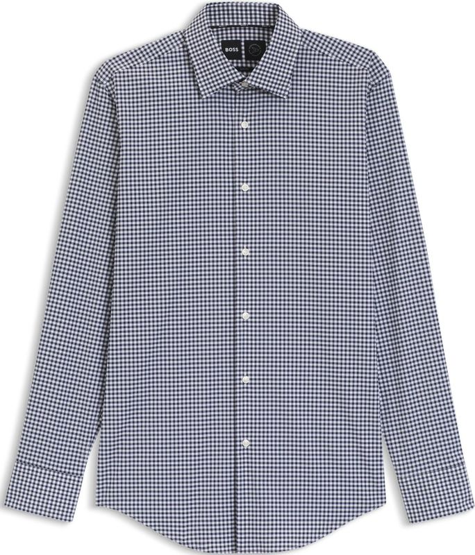 Hugo, Heren, Overhemden, Blauw, Maat: L Polyamide,