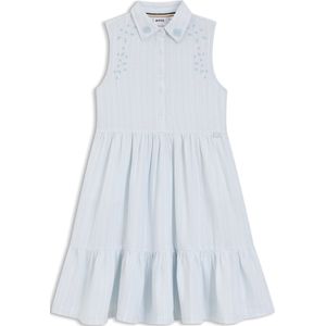 Mouwloze kinderjurk van een katoenmix met broderie anglaise