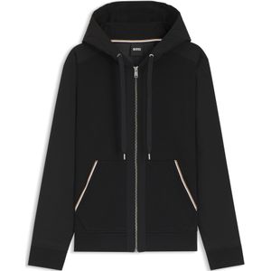 Hoodie van katoenen badstof met rits en kenmerkende streepdetails