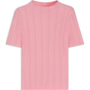 Trui met onregelmatige ribstructuur en hoge hals