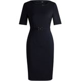 BOSS - Daleah - Jurk - Nachtblauw - Slanke Pasvorm - Knielengte