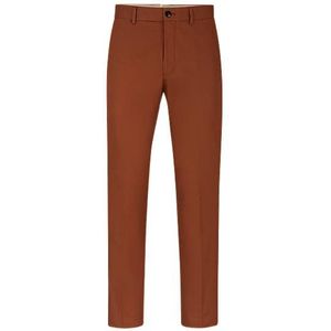 Slim-fit broek van stretchkatoen met zijde