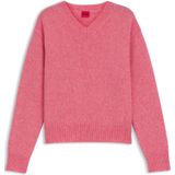 HUGO - Solanu - Trui - Pink/Wit - V-hals - Lange Mouw