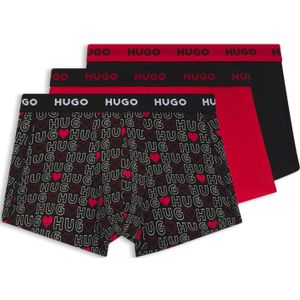 Set van drie korte boxershorts van stretchkatoen